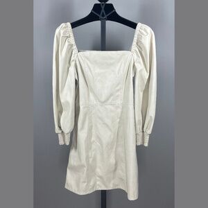 NEW 7 For All Mankind Dress Womens Small tan faux leather boho western